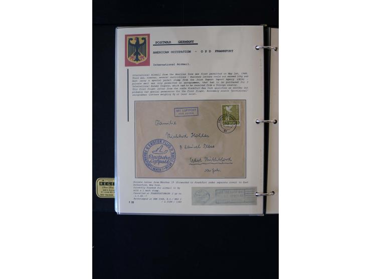  1945/1949, sehr umfangreiche Sammlung aller Zonen mit einigen hundert Briefen, Karten und Ganzsachen auf Austellungsblättern
