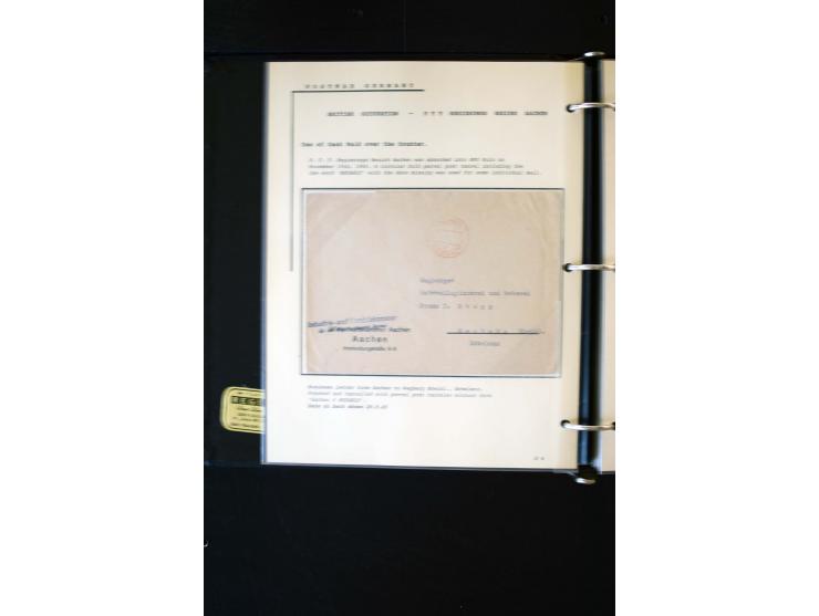  1945/1949, sehr umfangreiche Sammlung aller Zonen mit einigen hundert Briefen, Karten und Ganzsachen auf Austellungsblättern