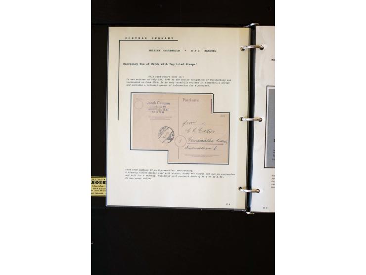  1945/1949, sehr umfangreiche Sammlung aller Zonen mit einigen hundert Briefen, Karten und Ganzsachen auf Austellungsblättern