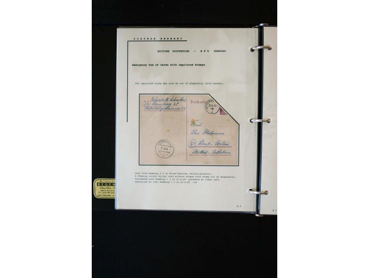  1945/1949, sehr umfangreiche Sammlung aller Zonen mit einigen hundert Briefen, Karten und Ganzsachen auf Austellungsblättern