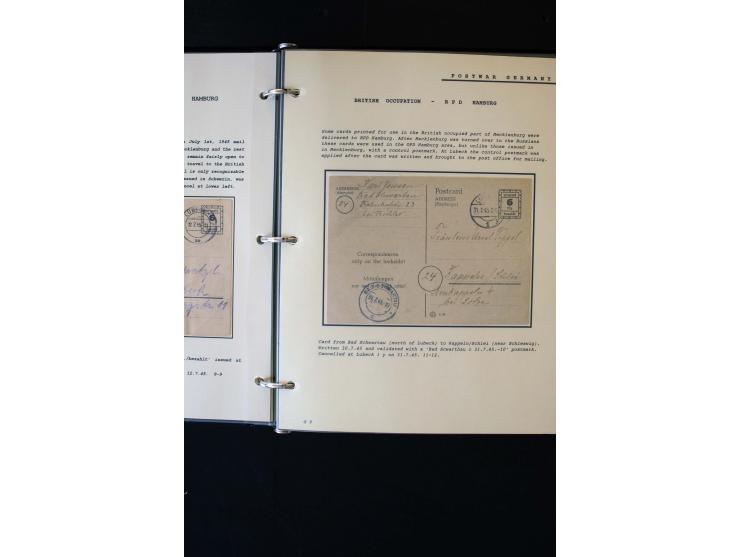  1945/1949, sehr umfangreiche Sammlung aller Zonen mit einigen hundert Briefen, Karten und Ganzsachen auf Austellungsblättern