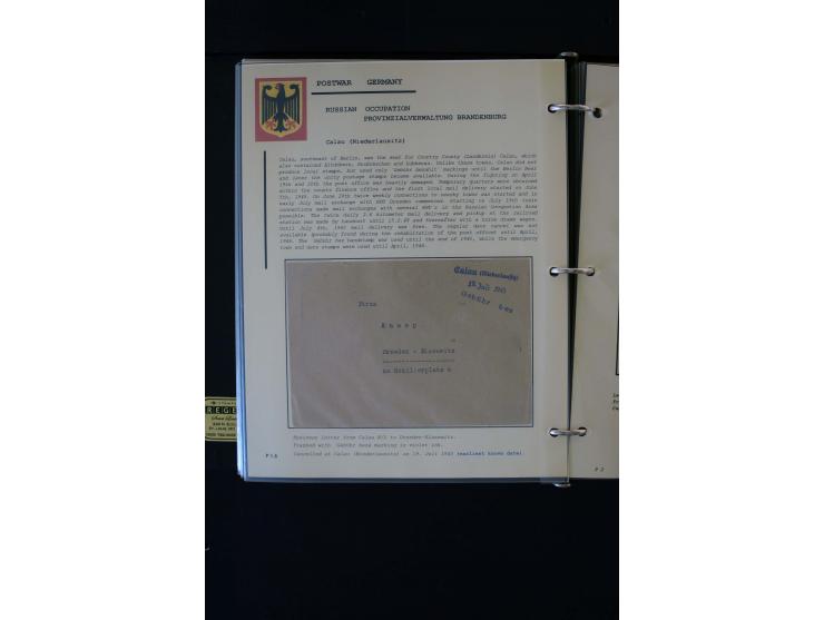  1945/1949, sehr umfangreiche Sammlung aller Zonen mit einigen hundert Briefen, Karten und Ganzsachen auf Austellungsblättern