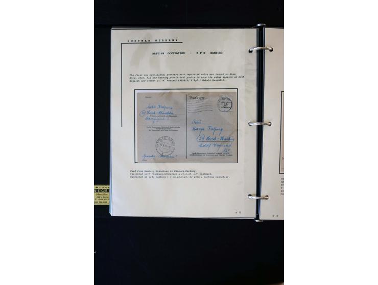  1945/1949, sehr umfangreiche Sammlung aller Zonen mit einigen hundert Briefen, Karten und Ganzsachen auf Austellungsblättern