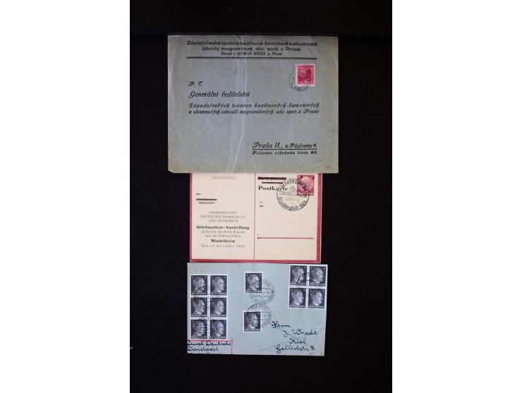  1945/1949, sehr umfangreiche Sammlung aller Zonen mit einigen hundert Briefen, Karten und Ganzsachen auf Austellungsblättern