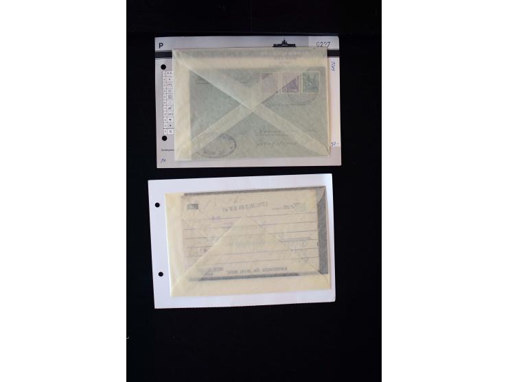  1945/1949, sehr umfangreiche Sammlung aller Zonen mit einigen hundert Briefen, Karten und Ganzsachen auf Austellungsblättern