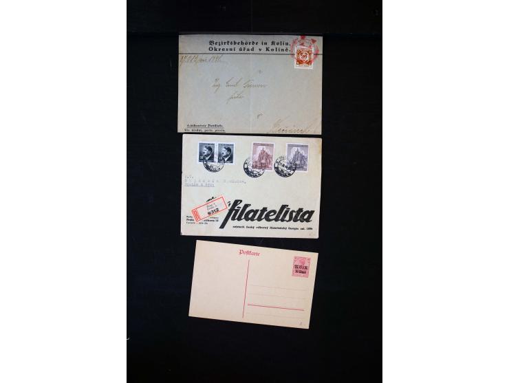  1945/1949, sehr umfangreiche Sammlung aller Zonen mit einigen hundert Briefen, Karten und Ganzsachen auf Austellungsblättern