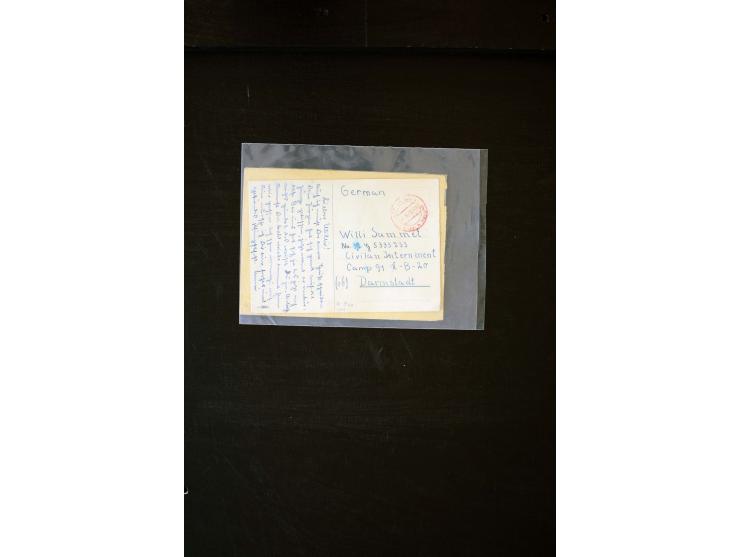  1945/1949, sehr umfangreiche Sammlung aller Zonen mit einigen hundert Briefen, Karten und Ganzsachen auf Austellungsblättern