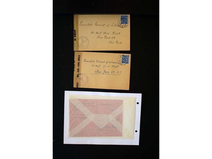  1945/1949, sehr umfangreiche Sammlung aller Zonen mit einigen hundert Briefen, Karten und Ganzsachen auf Austellungsblättern