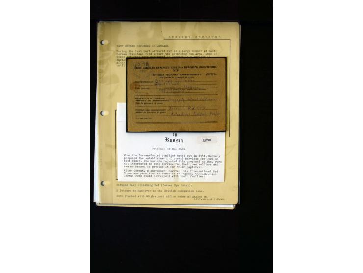  1945/1949, sehr umfangreiche Sammlung aller Zonen mit einigen hundert Briefen, Karten und Ganzsachen auf Austellungsblättern