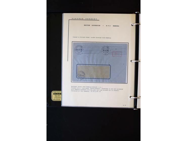  1945/1949, sehr umfangreiche Sammlung aller Zonen mit einigen hundert Briefen, Karten und Ganzsachen auf Austellungsblättern