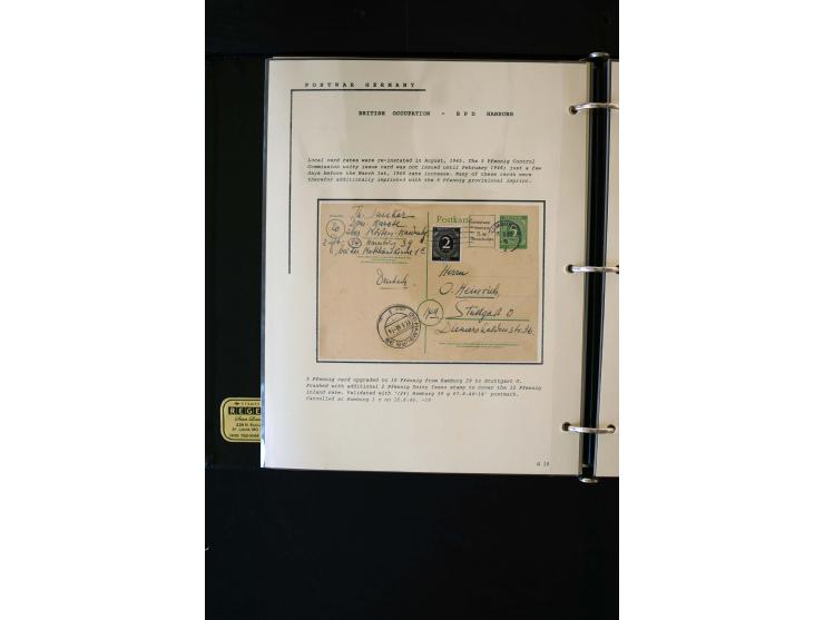  1945/1949, sehr umfangreiche Sammlung aller Zonen mit einigen hundert Briefen, Karten und Ganzsachen auf Austellungsblättern
