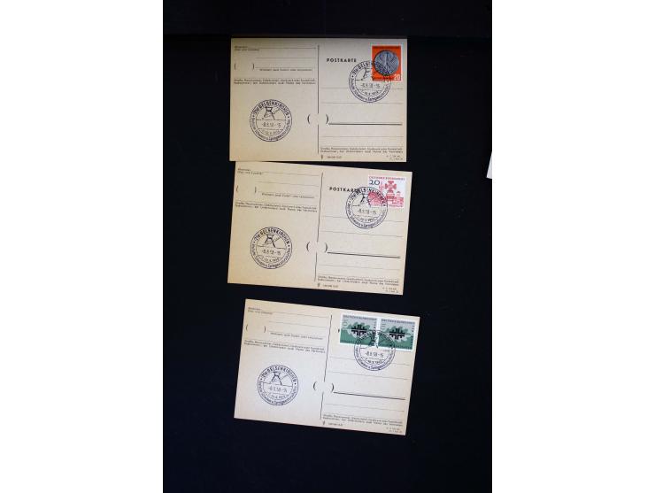  1945/1949, sehr umfangreiche Sammlung aller Zonen mit einigen hundert Briefen, Karten und Ganzsachen auf Austellungsblättern