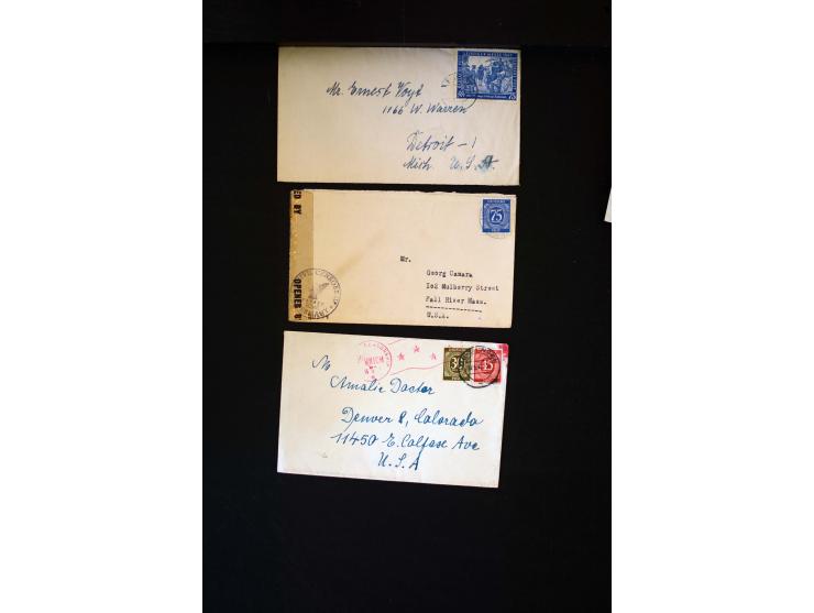  1945/1949, sehr umfangreiche Sammlung aller Zonen mit einigen hundert Briefen, Karten und Ganzsachen auf Austellungsblättern