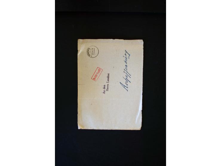  1945/1949, sehr umfangreiche Sammlung aller Zonen mit einigen hundert Briefen, Karten und Ganzsachen auf Austellungsblättern