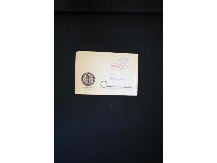  1945/1949, sehr umfangreiche Sammlung aller Zonen mit einigen hundert Briefen, Karten und Ganzsachen auf Austellungsblättern