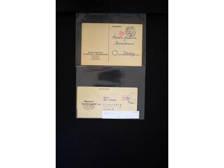  1945/1949, sehr umfangreiche Sammlung aller Zonen mit einigen hundert Briefen, Karten und Ganzsachen auf Austellungsblättern
