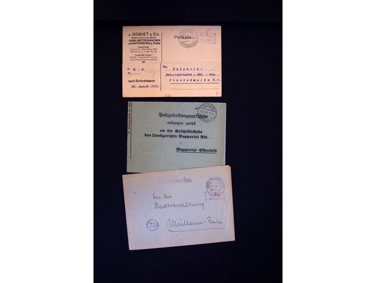  1945/1949, sehr umfangreiche Sammlung aller Zonen mit einigen hundert Briefen, Karten und Ganzsachen auf Austellungsblättern