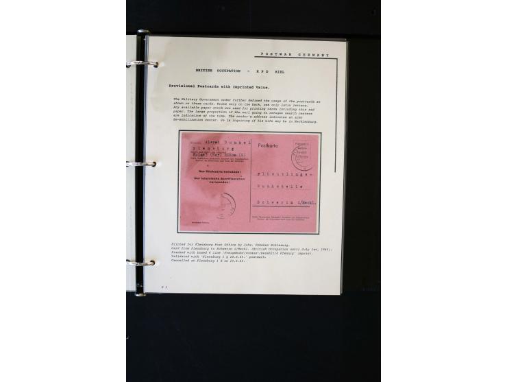  1945/1949, sehr umfangreiche Sammlung aller Zonen mit einigen hundert Briefen, Karten und Ganzsachen auf Austellungsblättern