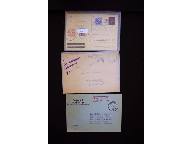  1945/1949, sehr umfangreiche Sammlung aller Zonen mit einigen hundert Briefen, Karten und Ganzsachen auf Austellungsblättern