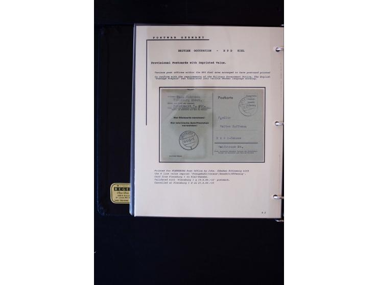  1945/1949, sehr umfangreiche Sammlung aller Zonen mit einigen hundert Briefen, Karten und Ganzsachen auf Austellungsblättern