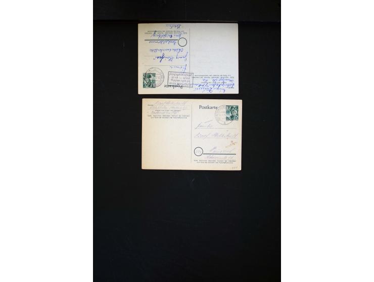  1945/1949, sehr umfangreiche Sammlung aller Zonen mit einigen hundert Briefen, Karten und Ganzsachen auf Austellungsblättern