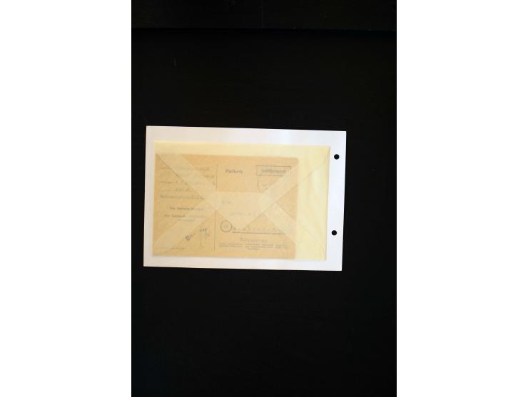  1945/1949, sehr umfangreiche Sammlung aller Zonen mit einigen hundert Briefen, Karten und Ganzsachen auf Austellungsblättern