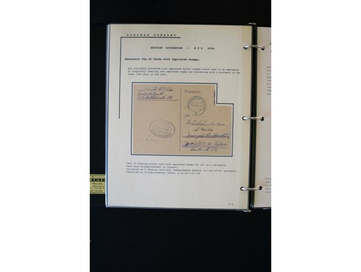  1945/1949, sehr umfangreiche Sammlung aller Zonen mit einigen hundert Briefen, Karten und Ganzsachen auf Austellungsblättern