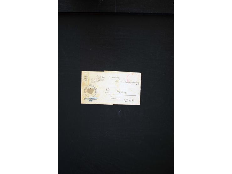  1945/1949, sehr umfangreiche Sammlung aller Zonen mit einigen hundert Briefen, Karten und Ganzsachen auf Austellungsblättern