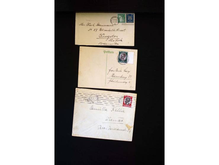  1945/1949, sehr umfangreiche Sammlung aller Zonen mit einigen hundert Briefen, Karten und Ganzsachen auf Austellungsblättern