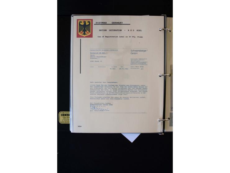  1945/1949, sehr umfangreiche Sammlung aller Zonen mit einigen hundert Briefen, Karten und Ganzsachen auf Austellungsblättern