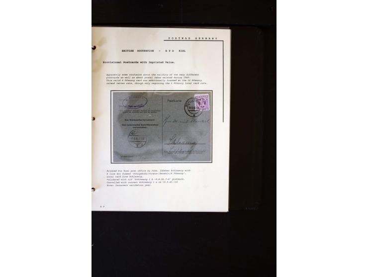  1945/1949, sehr umfangreiche Sammlung aller Zonen mit einigen hundert Briefen, Karten und Ganzsachen auf Austellungsblättern
