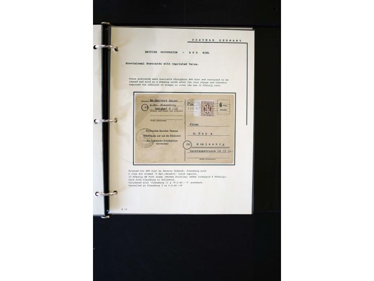  1945/1949, sehr umfangreiche Sammlung aller Zonen mit einigen hundert Briefen, Karten und Ganzsachen auf Austellungsblättern