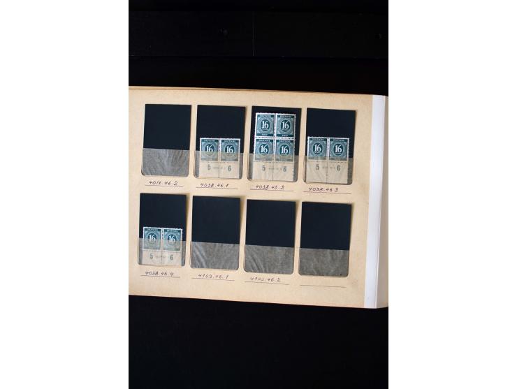 1946/48, Arbeiter und Ziffer postfrische und wenige ungebrauchte Sammlung 4er-Blocks (wenige Paare) mit HAN, dazu kleiner Tei