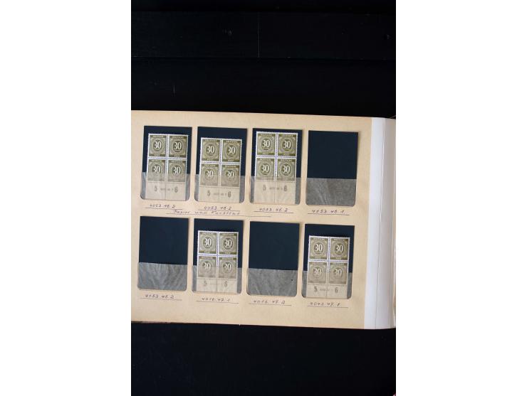 1946/48, Arbeiter und Ziffer postfrische und wenige ungebrauchte Sammlung 4er-Blocks (wenige Paare) mit HAN, dazu kleiner Tei