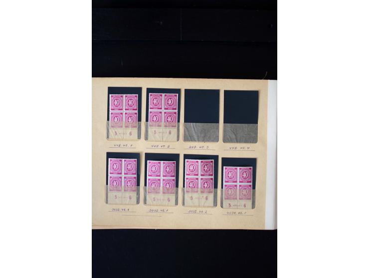 1946/48, Arbeiter und Ziffer postfrische und wenige ungebrauchte Sammlung 4er-Blocks (wenige Paare) mit HAN, dazu kleiner Tei