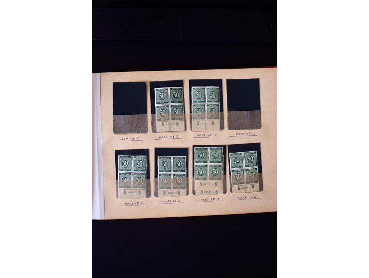 1946/48, Arbeiter und Ziffer postfrische und wenige ungebrauchte Sammlung 4er-Blocks (wenige Paare) mit HAN, dazu kleiner Tei