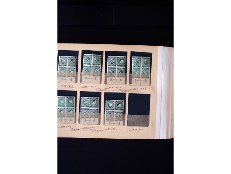 1946/48, Arbeiter und Ziffer postfrische und wenige ungebrauchte Sammlung 4er-Blocks (wenige Paare) mit HAN, dazu kleiner Tei