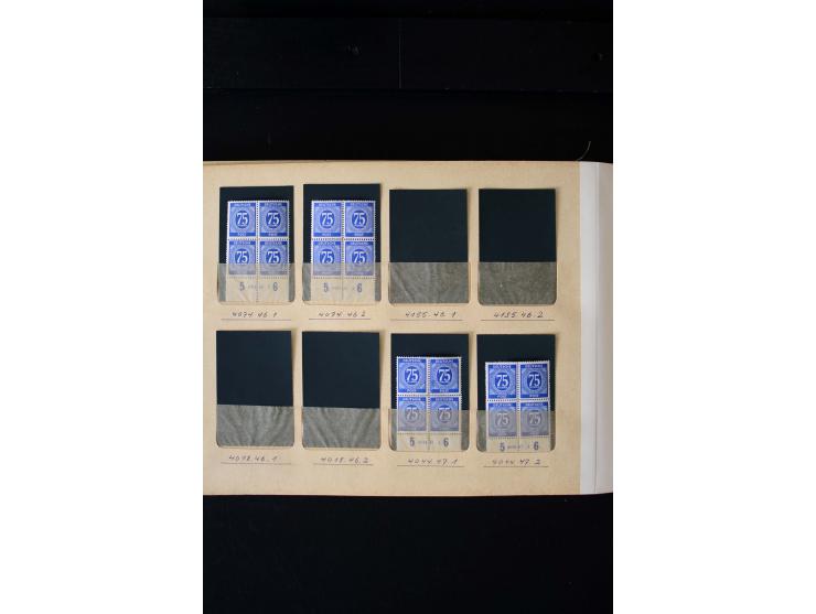 1946/48, Arbeiter und Ziffer postfrische und wenige ungebrauchte Sammlung 4er-Blocks (wenige Paare) mit HAN, dazu kleiner Tei