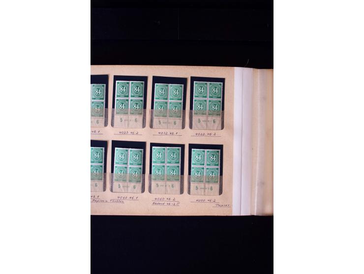 1946/48, Arbeiter und Ziffer postfrische und wenige ungebrauchte Sammlung 4er-Blocks (wenige Paare) mit HAN, dazu kleiner Tei