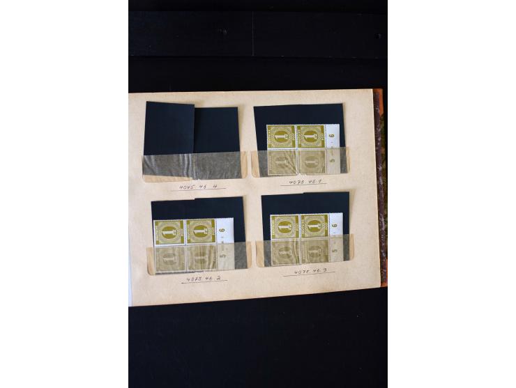 1946/48, Arbeiter und Ziffer postfrische und wenige ungebrauchte Sammlung 4er-Blocks (wenige Paare) mit HAN, dazu kleiner Tei
