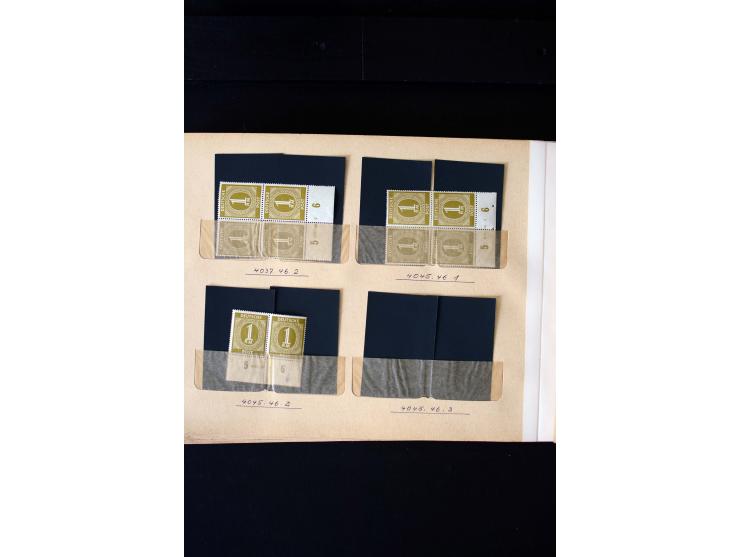 1946/48, Arbeiter und Ziffer postfrische und wenige ungebrauchte Sammlung 4er-Blocks (wenige Paare) mit HAN, dazu kleiner Tei