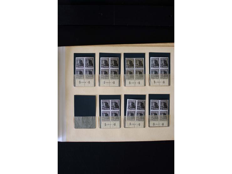 1946/48, Arbeiter und Ziffer postfrische und wenige ungebrauchte Sammlung 4er-Blocks (wenige Paare) mit HAN, dazu kleiner Tei