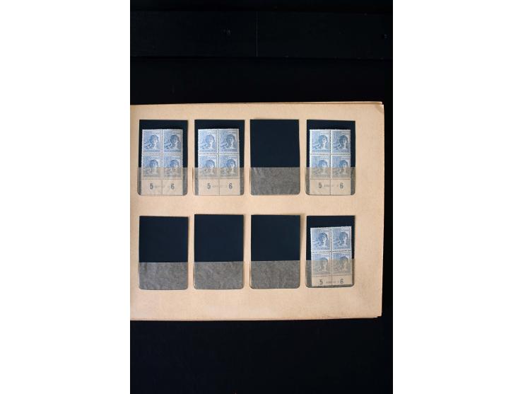 1946/48, Arbeiter und Ziffer postfrische und wenige ungebrauchte Sammlung 4er-Blocks (wenige Paare) mit HAN, dazu kleiner Tei