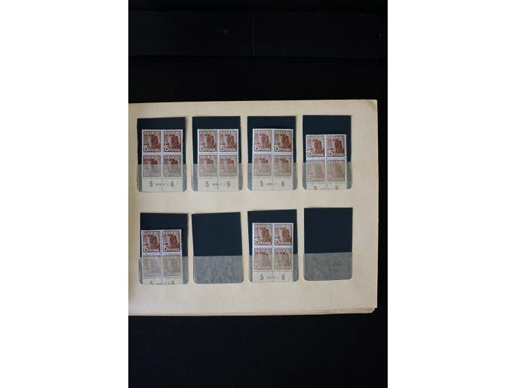 1946/48, Arbeiter und Ziffer postfrische und wenige ungebrauchte Sammlung 4er-Blocks (wenige Paare) mit HAN, dazu kleiner Tei