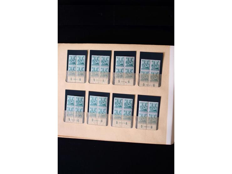 1946/48, Arbeiter und Ziffer postfrische und wenige ungebrauchte Sammlung 4er-Blocks (wenige Paare) mit HAN, dazu kleiner Tei