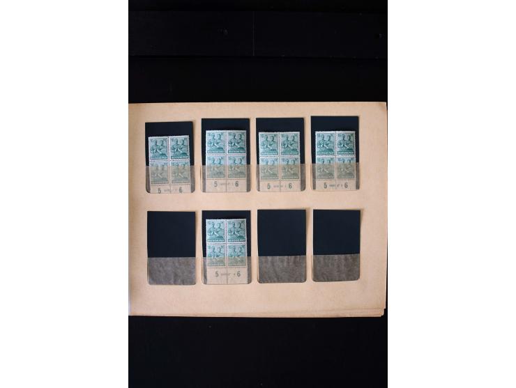 1946/48, Arbeiter und Ziffer postfrische und wenige ungebrauchte Sammlung 4er-Blocks (wenige Paare) mit HAN, dazu kleiner Tei