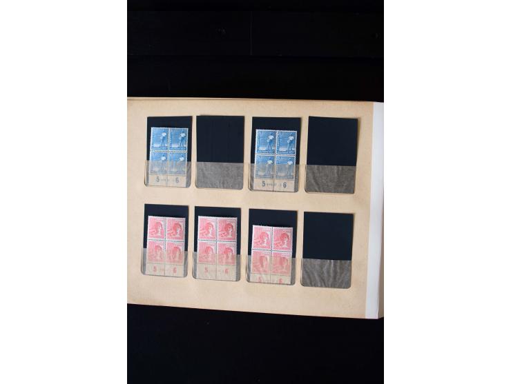 1946/48, Arbeiter und Ziffer postfrische und wenige ungebrauchte Sammlung 4er-Blocks (wenige Paare) mit HAN, dazu kleiner Tei