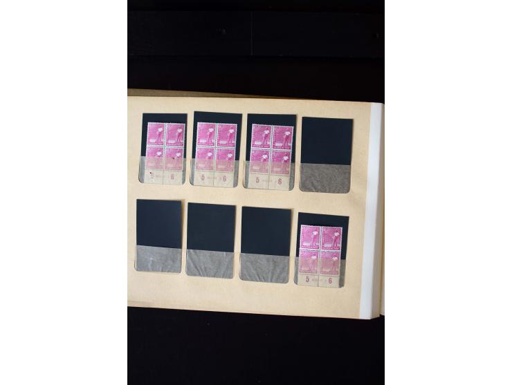 1946/48, Arbeiter und Ziffer postfrische und wenige ungebrauchte Sammlung 4er-Blocks (wenige Paare) mit HAN, dazu kleiner Tei
