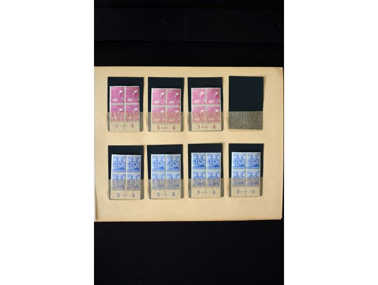 1946/48, Arbeiter und Ziffer postfrische und wenige ungebrauchte Sammlung 4er-Blocks (wenige Paare) mit HAN, dazu kleiner Tei