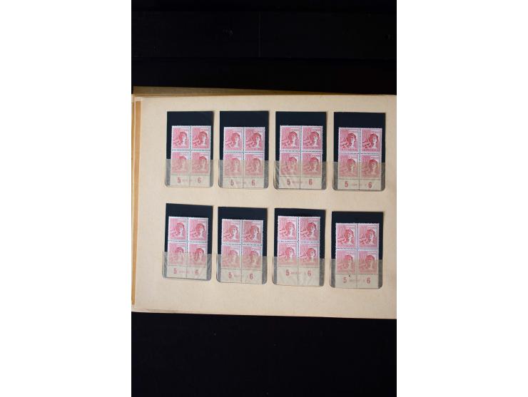 1946/48, Arbeiter und Ziffer postfrische und wenige ungebrauchte Sammlung 4er-Blocks (wenige Paare) mit HAN, dazu kleiner Tei